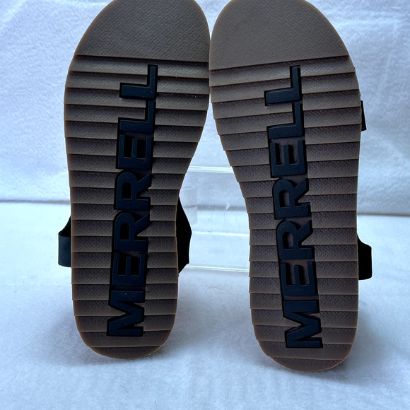 Merrell Sandals Womens 8 Juno Mid Backstrap Hoop &Loop Black Nubuck Leather - Picture 6 of 10